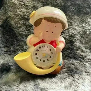 Vintage Citizen Alarm  Clock Child with Swiss Horn Very Loud Alarm 6 1/2" tall